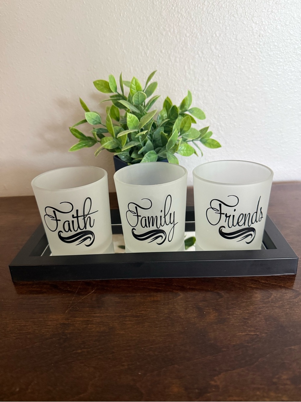 Faith • Family • Friends Candle Holder Set 🖤🤍